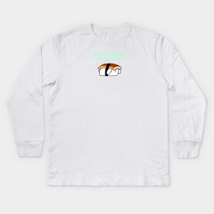 [Shilly Wabbit] Baby Lop Bunny Rabbit Dressing Up As An Unagi Nigiri Sushi Kids Long Sleeve T-Shirt